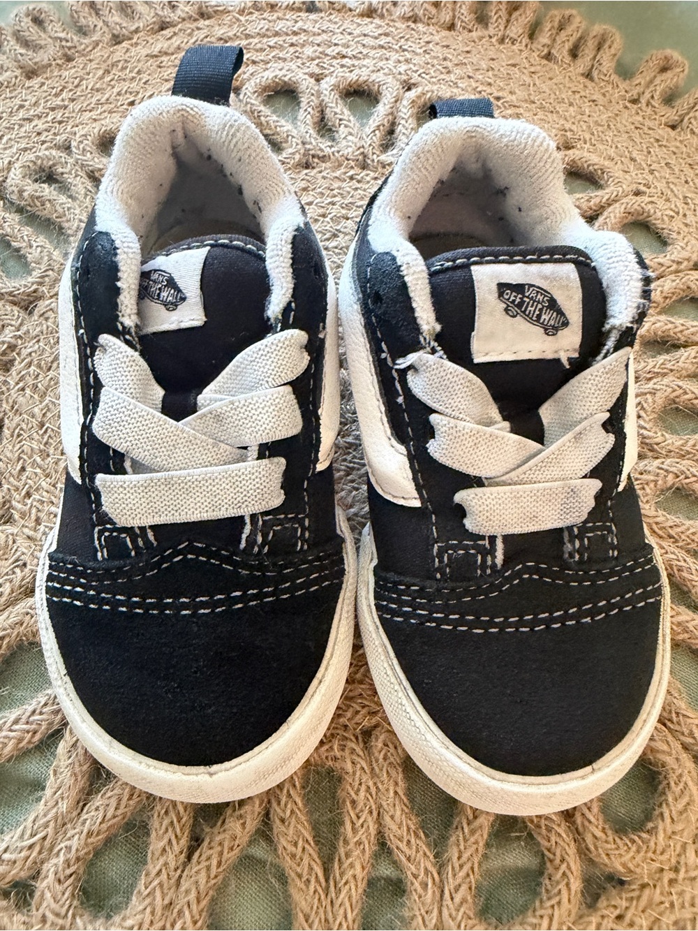 Vans Kids Black and White Low-Top Sneakers